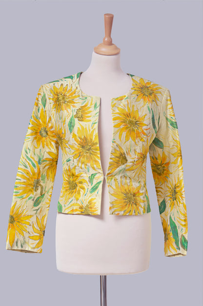 Veste en soie : Les Tournesols